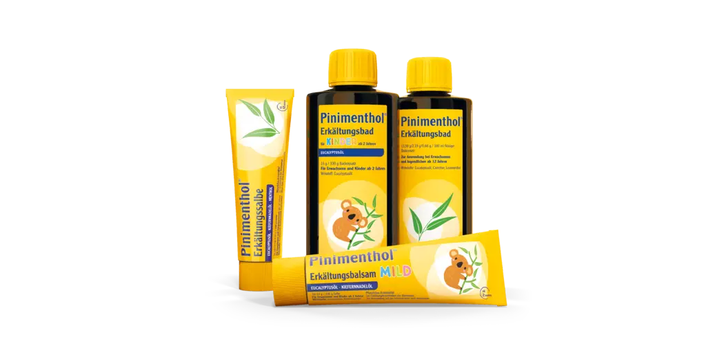 Packshots verschiedener Pinimenthol Produkte
