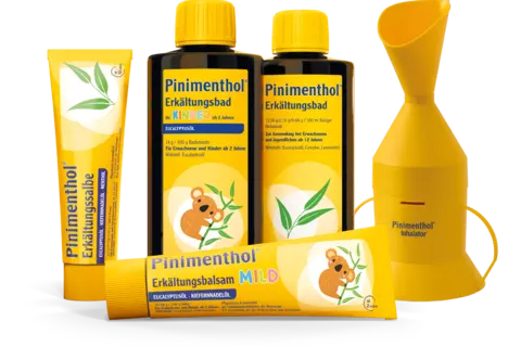 Packshots verschiedener Pinimenthol Produkte