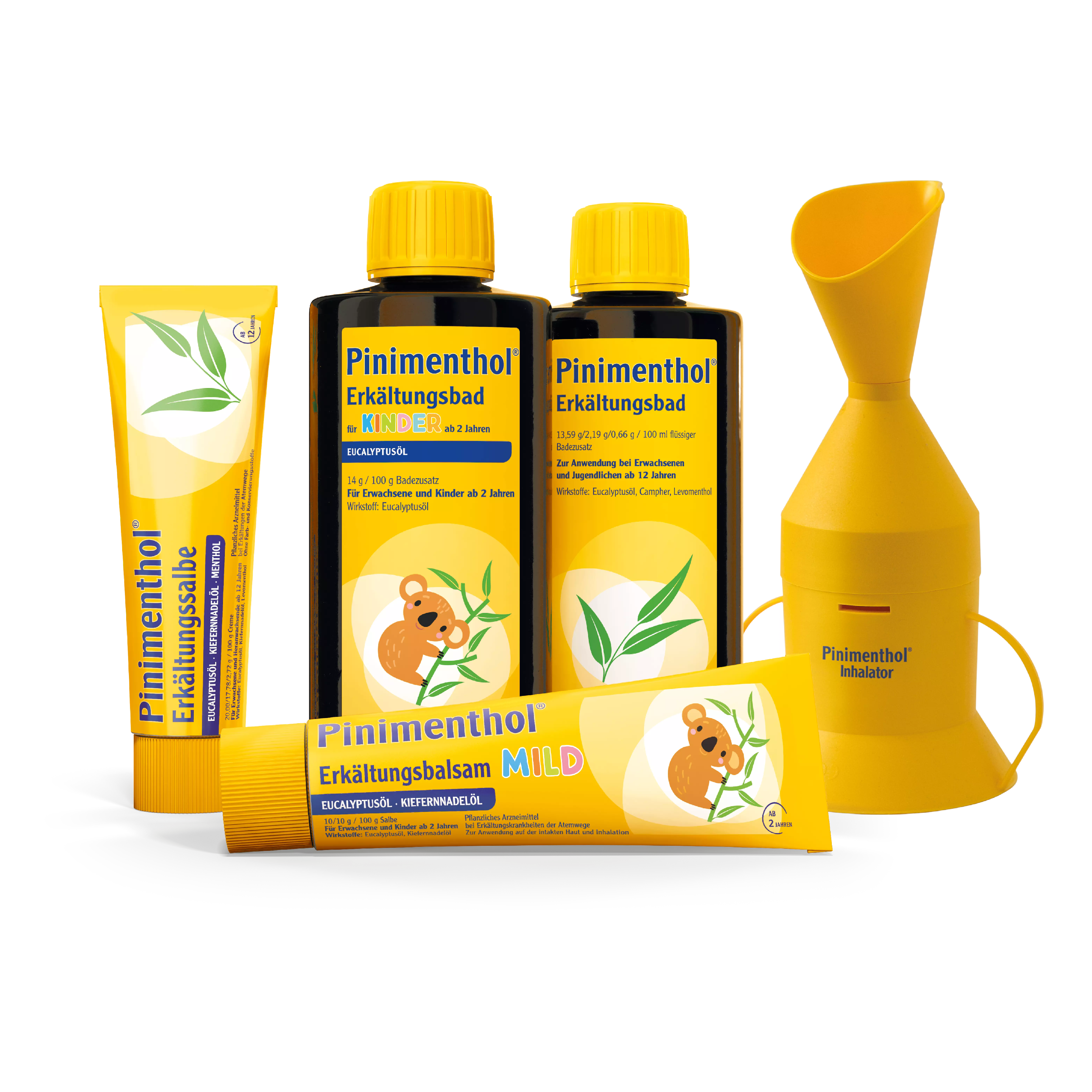 Packshots verschiedener Pinimenthol Produkte